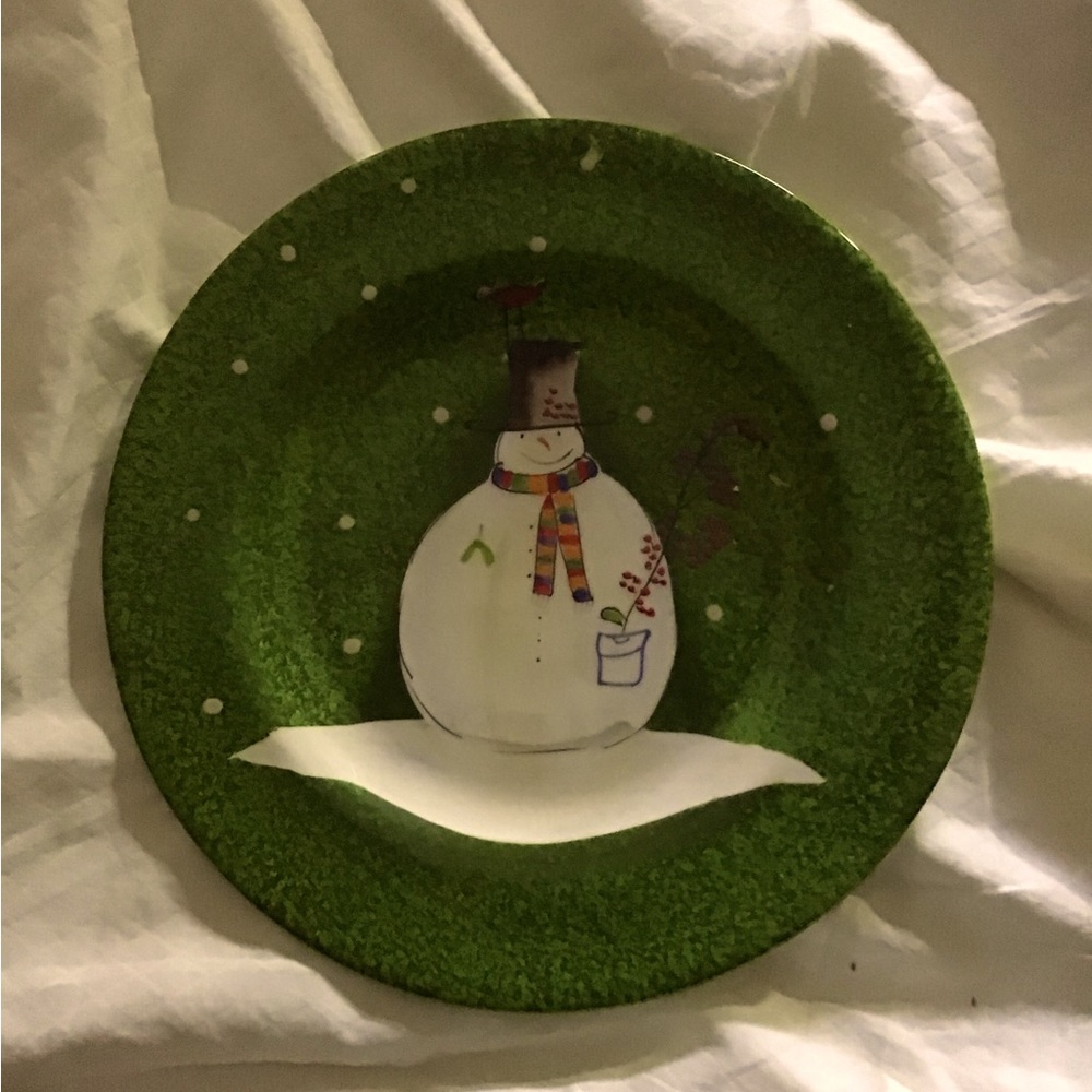 NEW NEW The Sakura Table Beautiful 8 Snowman Plates.
